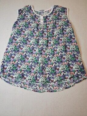 Angela Floral Sleeveless Camisole in Purple, Green & Pink
